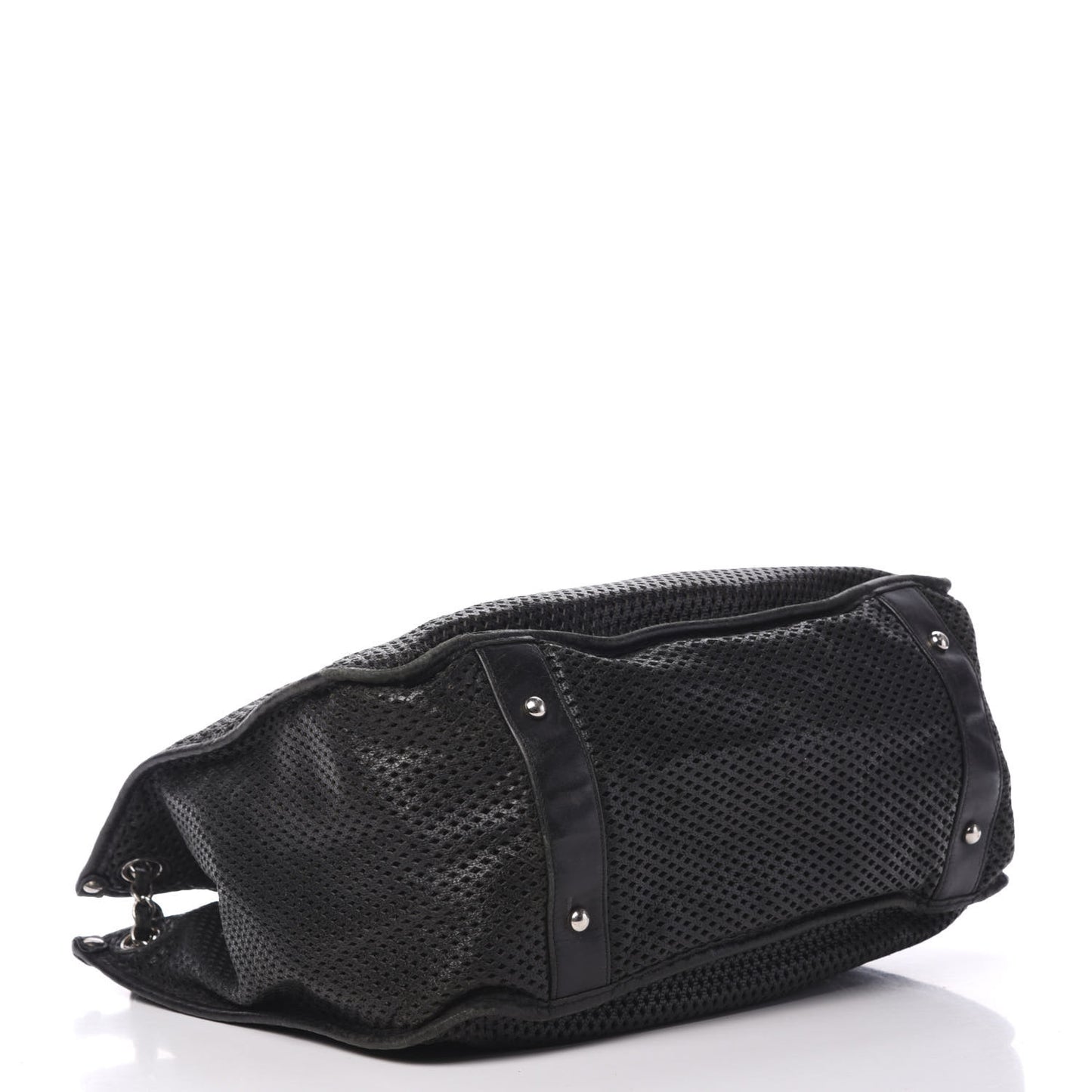 Calfskin Perforated Up In The Air Tote Black