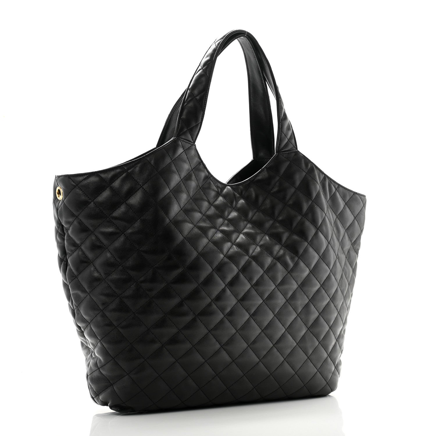 Saint Laurent Lambskin Quilted Maxi Icare Shopping Tote Black 3 of 10