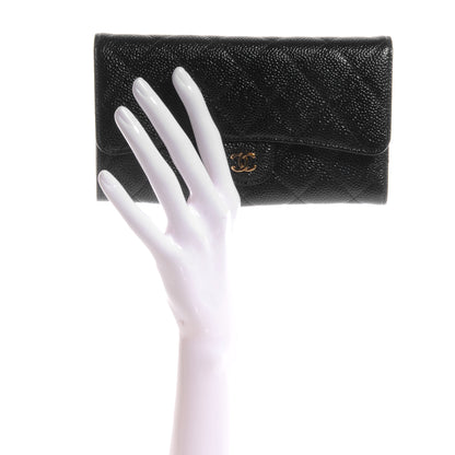 Chanel Caviar Quilted Long Flap Wallet Black 2 of 9