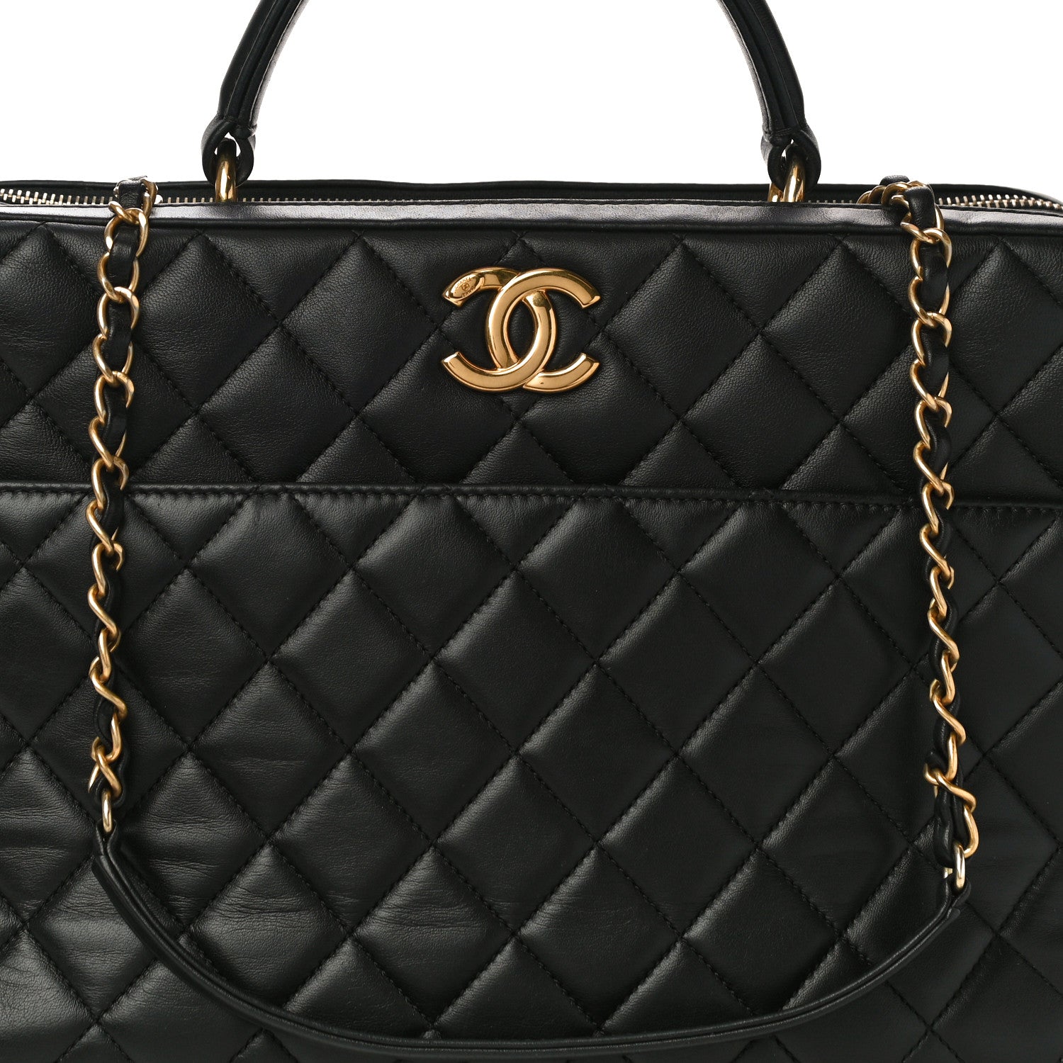 Chanel Lambskin Quilted Large Trendy CC Bowling Bag Black 9 of 12