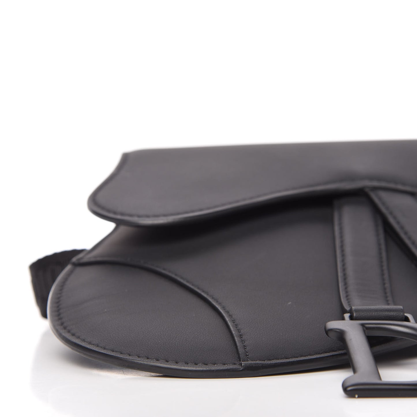 Ultra Matte Calfskin Saddle Belt Bag Black