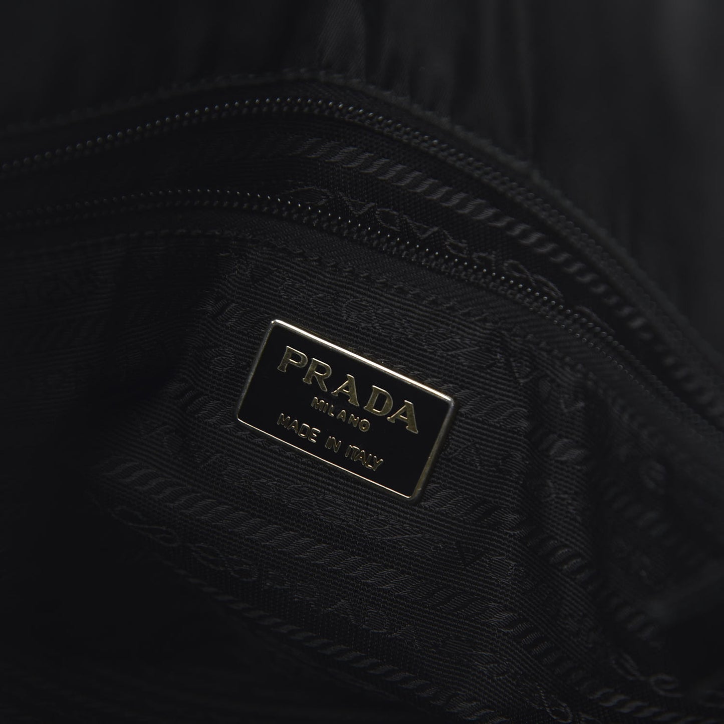 Tessuto Nylon Chain Shoulder Bag Black