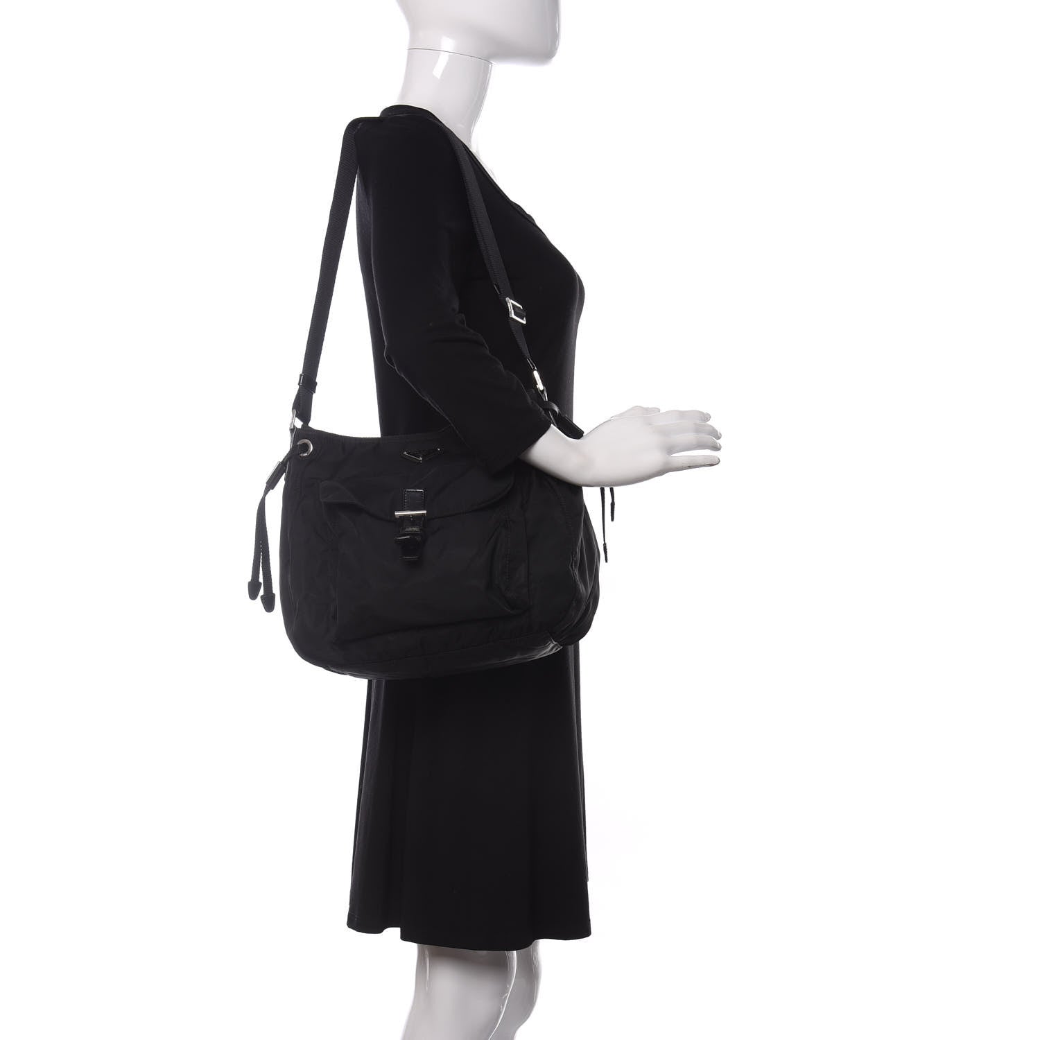 Prada Tessuto Nylon Hobo Black 2 of 9
