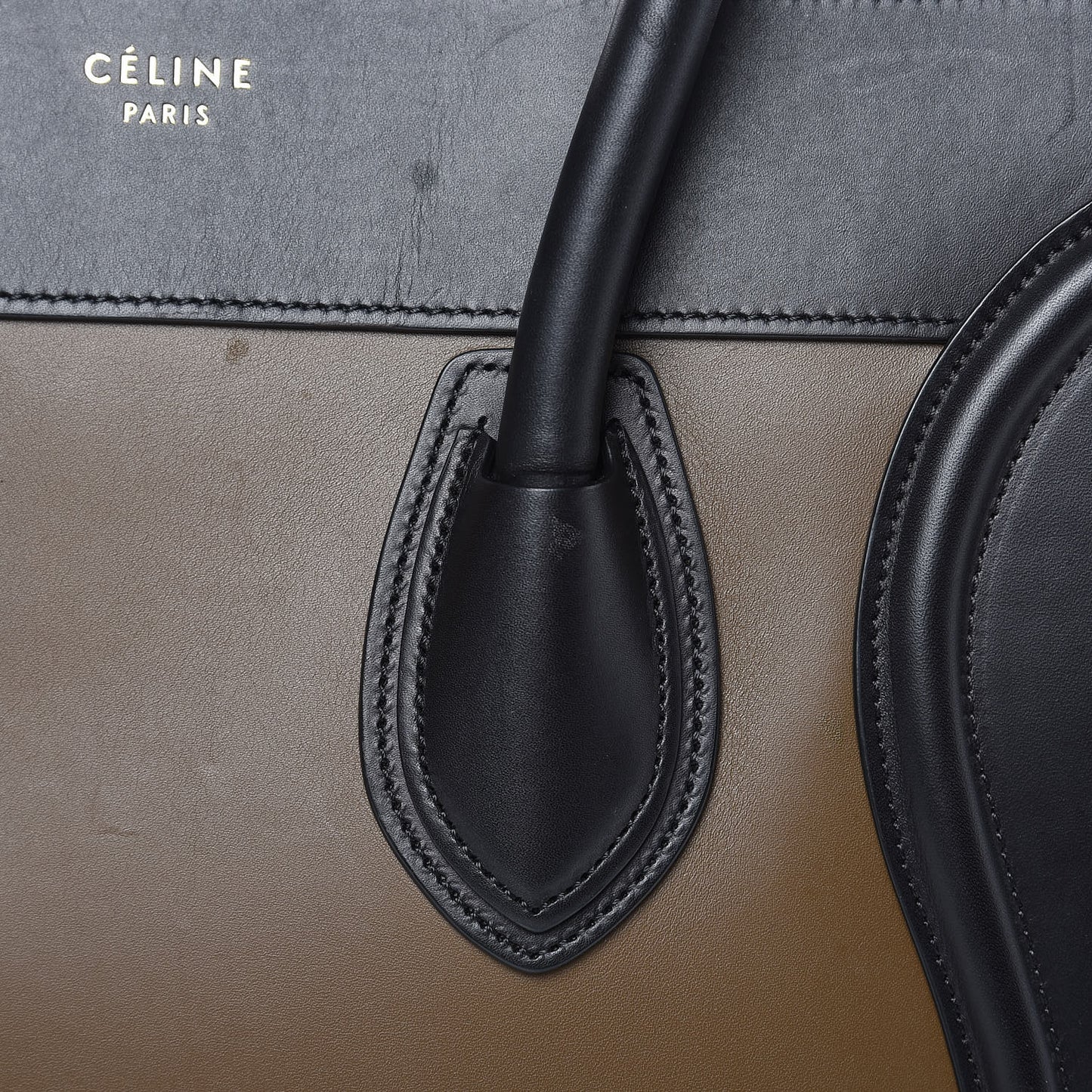 Satin Calfskin Mini Tri-Color Luggage Dark Grey