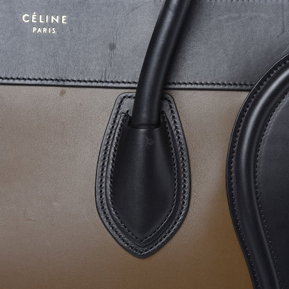 Celine Satin Calfskin Mini Tri-Color Luggage Dark Grey 11 of 19