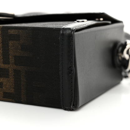 Fendi FF Eclissi Jacquard Vitello King Baguette Soft Trunk Tobacco Moro Black 10 of 12