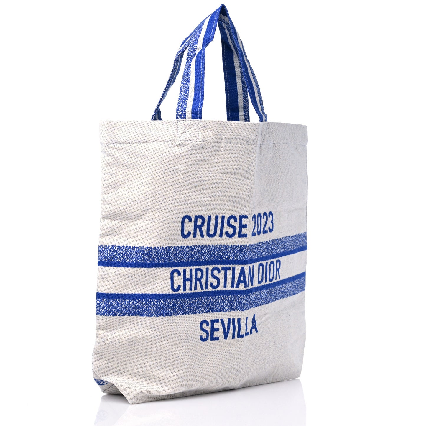 Canvas Print Cruise Tote Ivory Blue