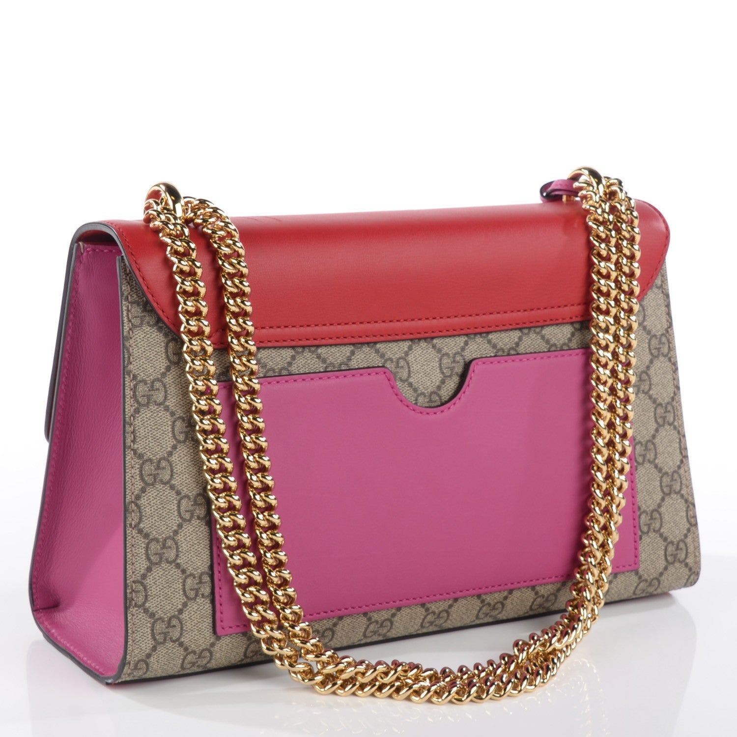 Gucci GG Supreme Monogram Calfskin Medium Padlock Shoulder Bag Beige Hibiscus Red New Rosette 3 of 7