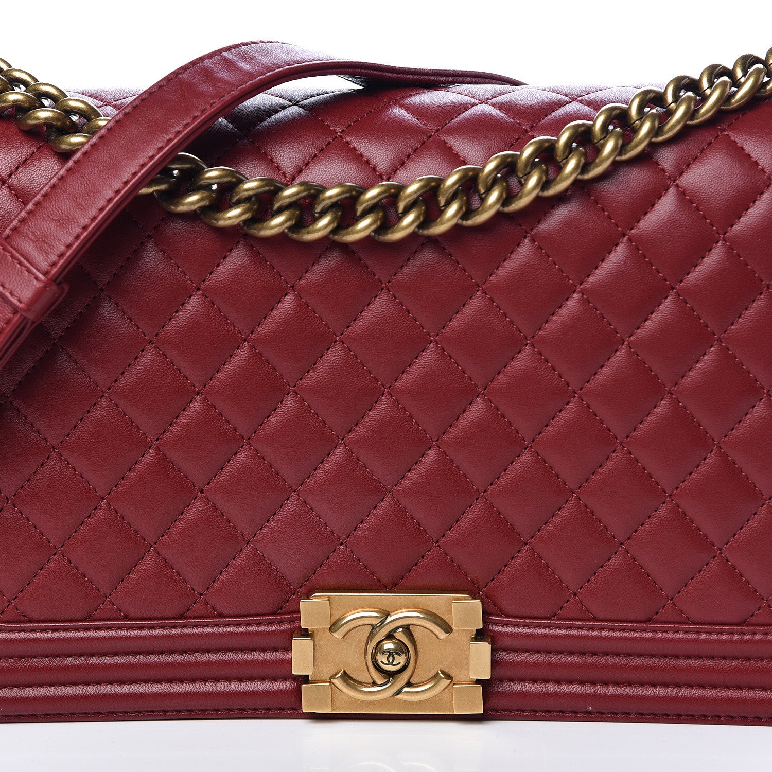 Chanel Lambskin Quilted New Medium Boy Flap Dark Red 8 of 15