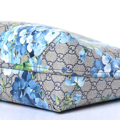 Gucci GG Supreme Monogram Blooms Medium Reversible Tote Beige Blue Navy 9 of 10
