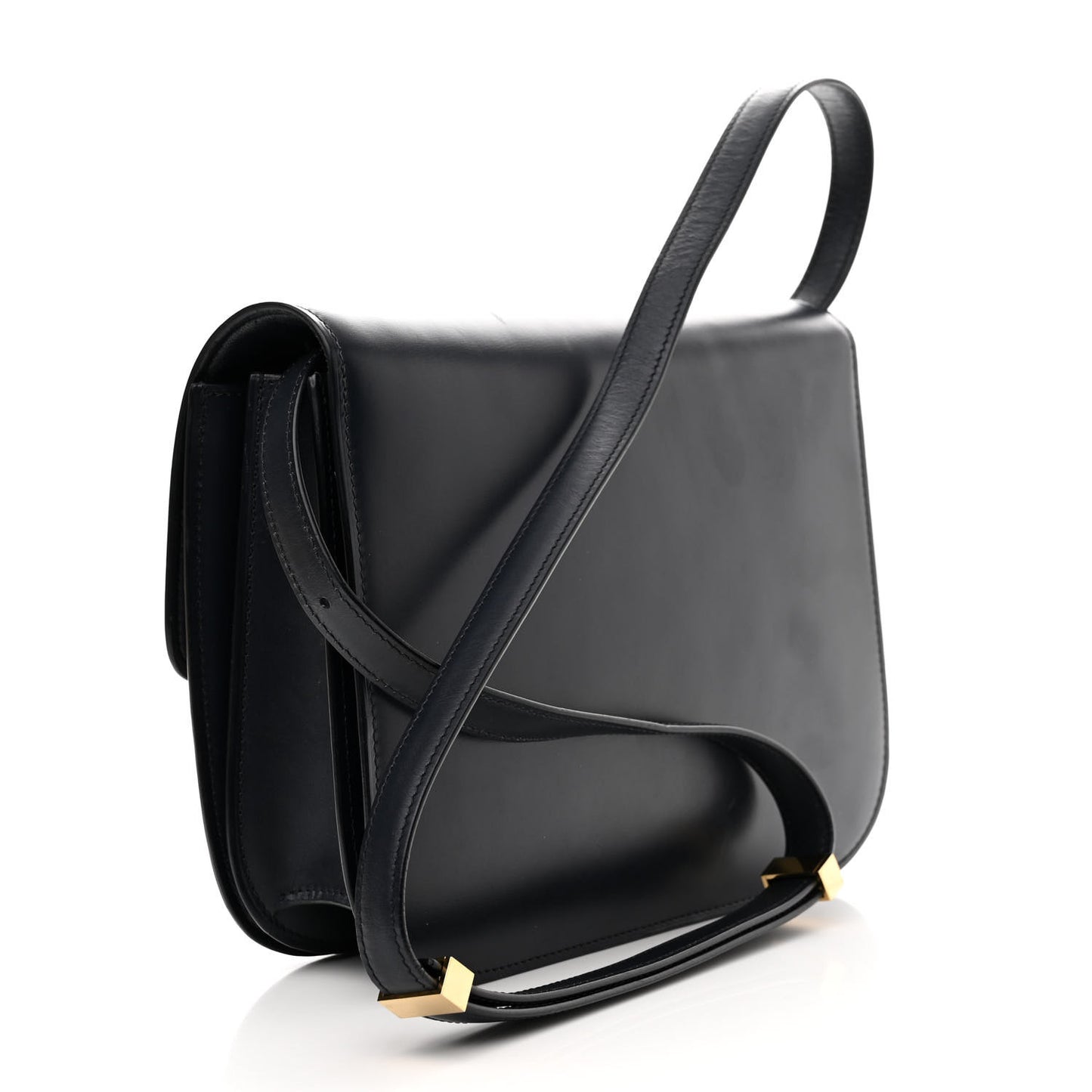 Box Calfskin Medium Classic Box Flap Bag Navy