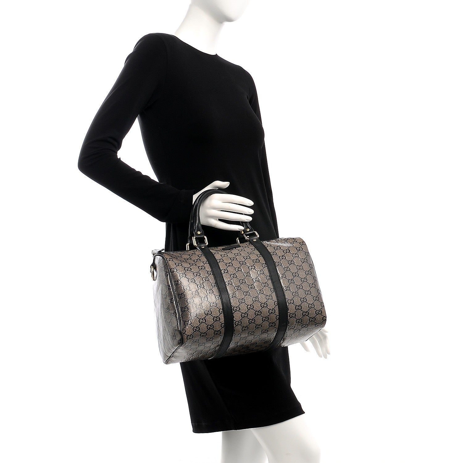 Gucci Crystal Monogram Medium Joy Boston Black 2 of 11