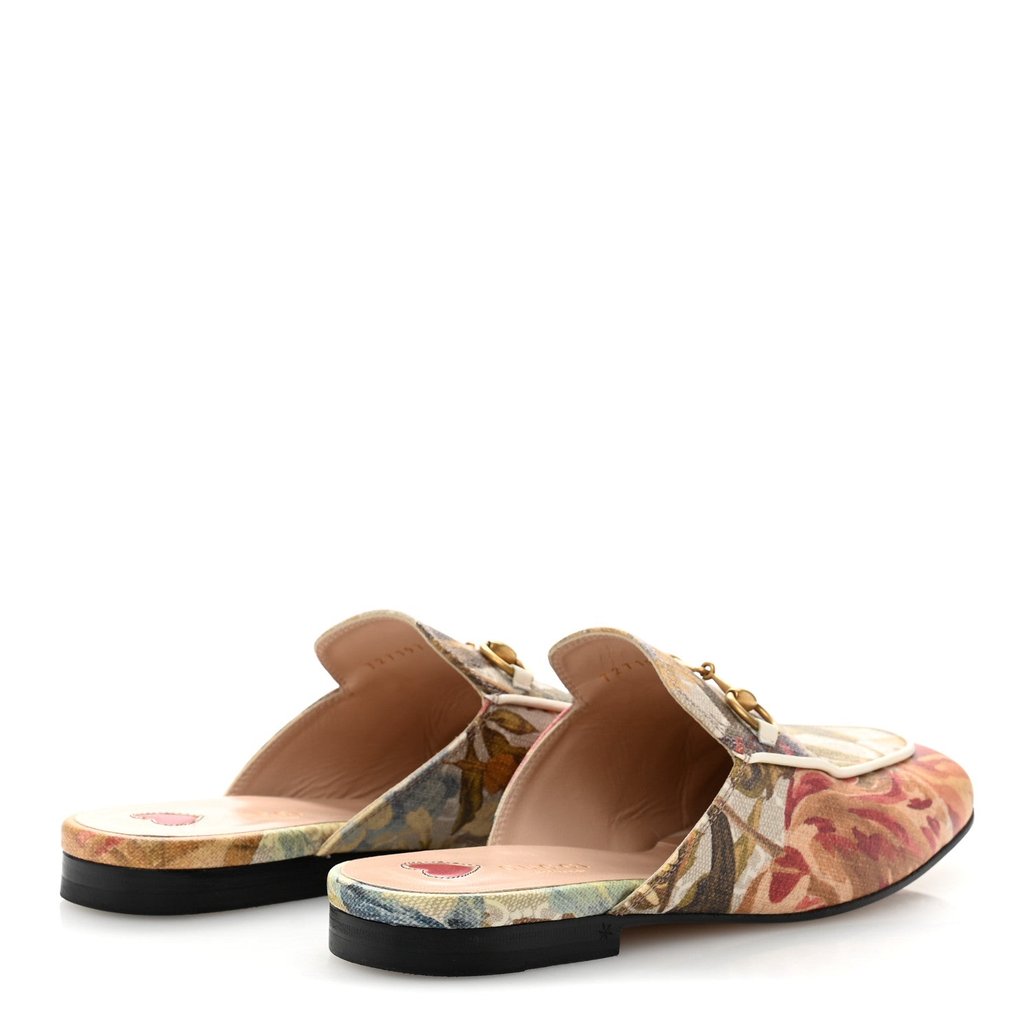 Gucci GG Supreme Monogram Malaga Kid Water Flora Womens Princetown Slippers 36.5 Beige White Multicolor Mystic White 5 of 13