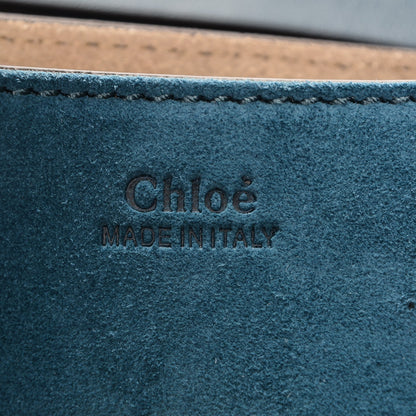 Chloe Suede Smooth Calfskin Mini Drew Shoulder Bag Majolica Blue 6 of 6