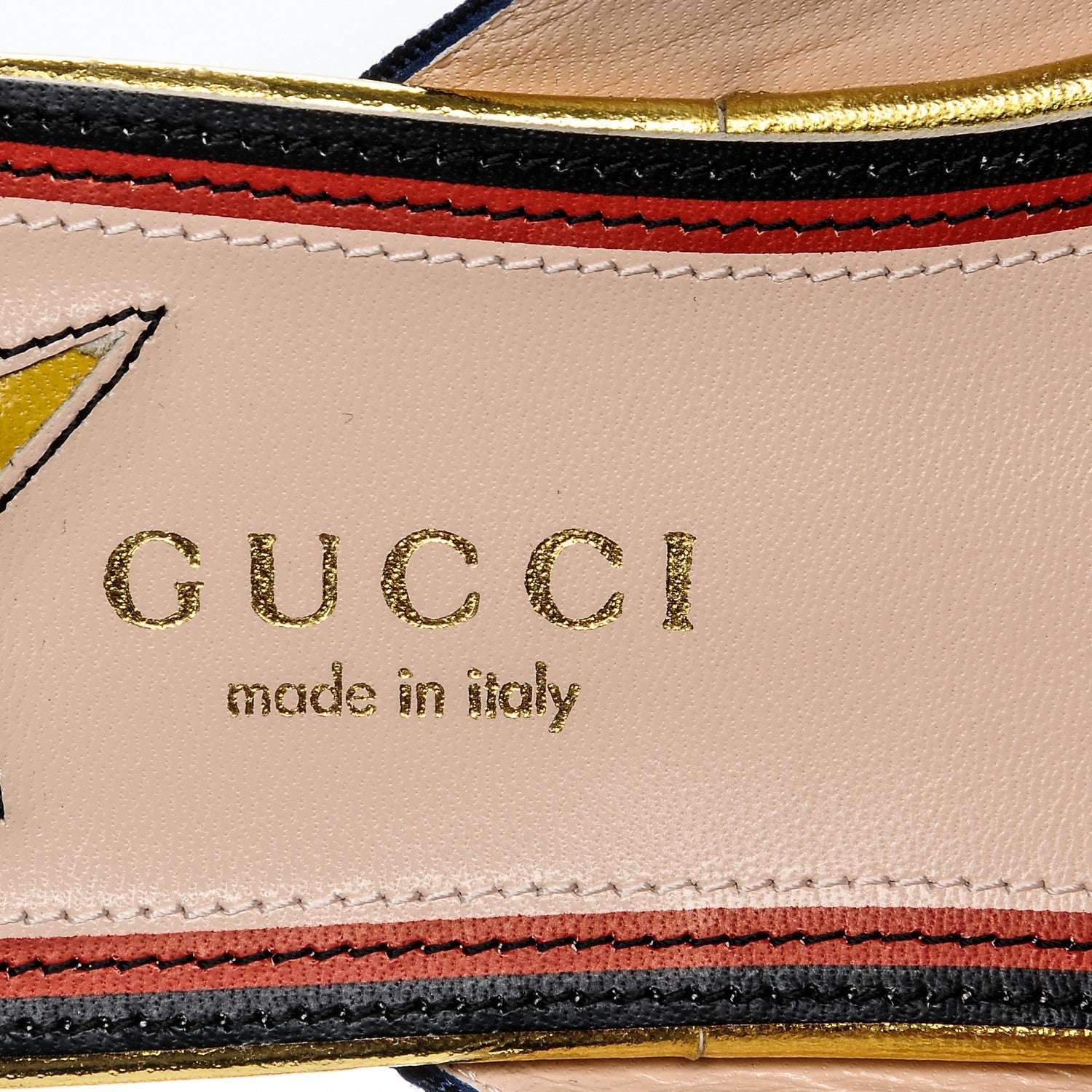 Gucci Grosgrain Web Thong Sandals 36.5 Navy Blue Hibiscus Red White 6 of 6