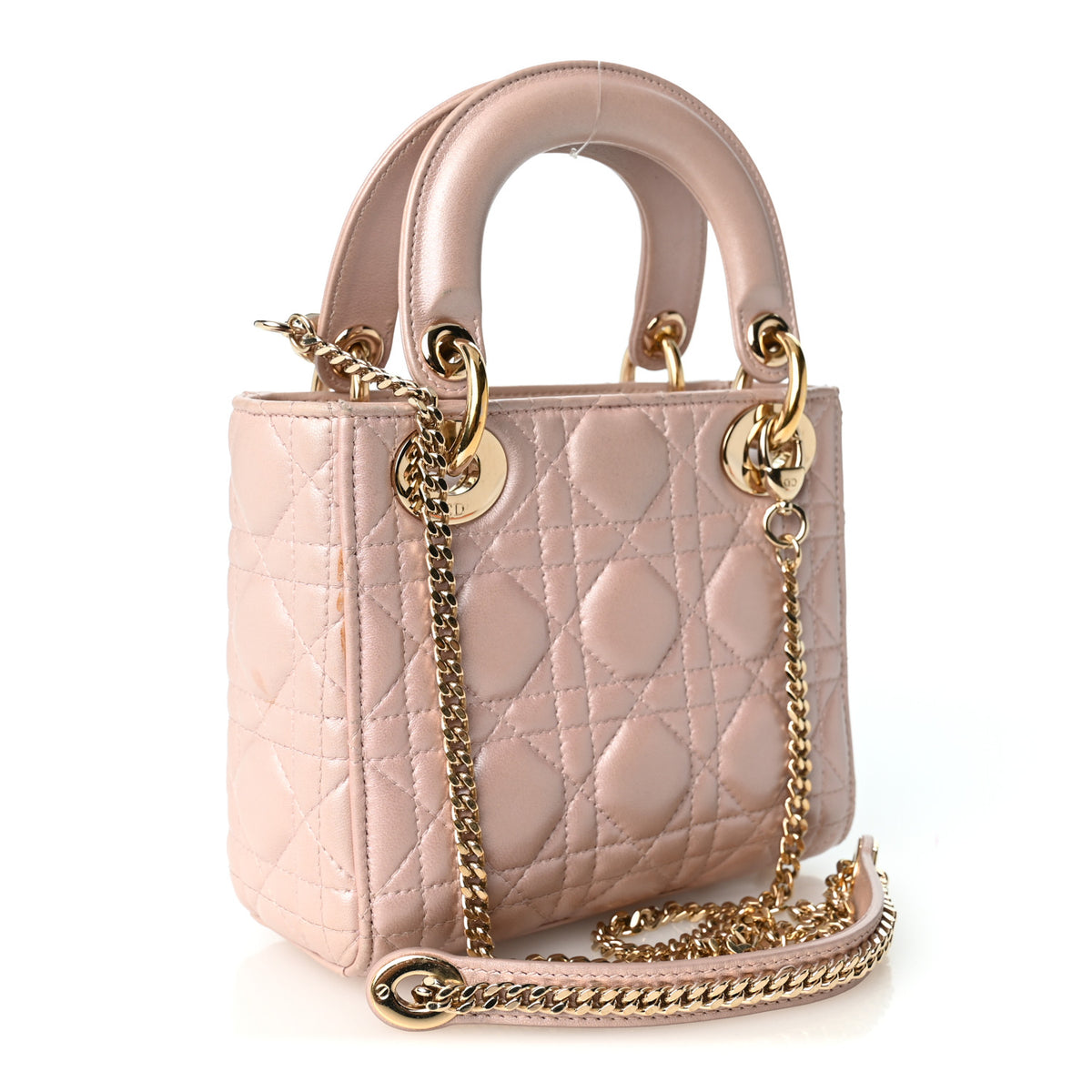 Lambskin Cannage Mini Lady Dior Blush