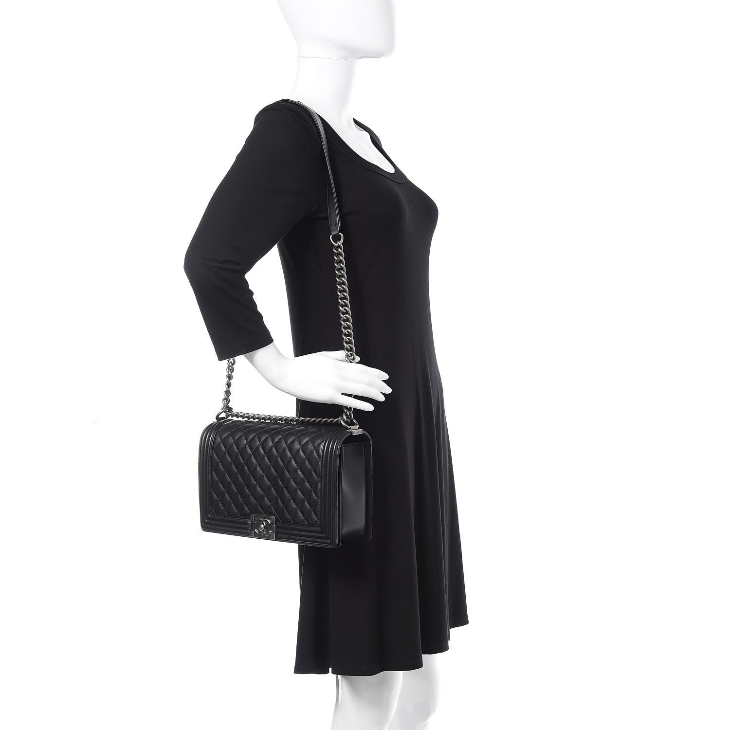 Chanel Lambskin Quilted New Medium Boy Flap Black 2 of 11