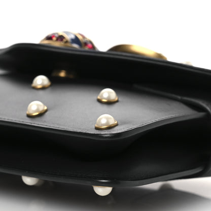 Gucci Nappa Pearl Studded Mini Queen Margaret Broadway Shoulder Bag Black 10 of 11