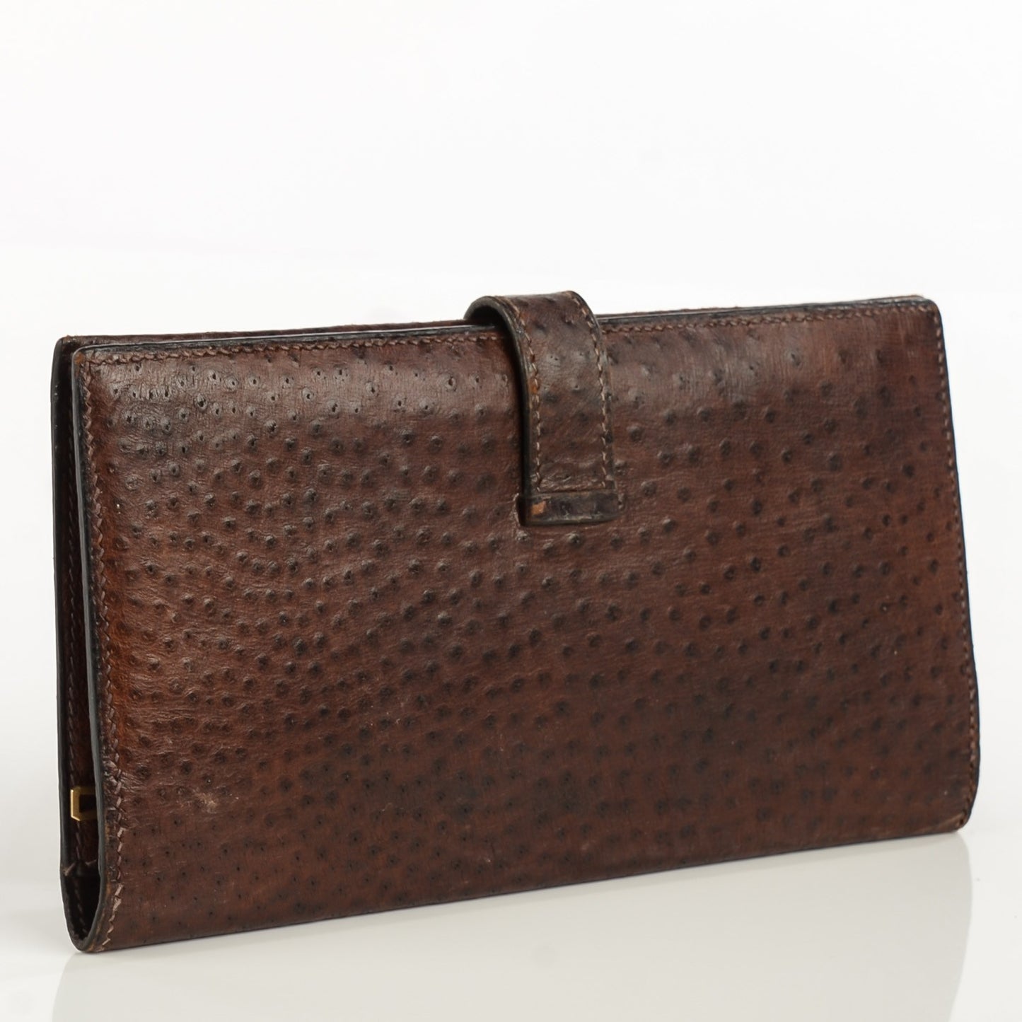Ostrich Bearn Wallet Chocolate
