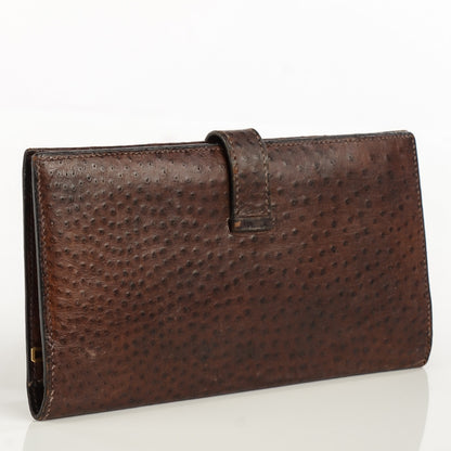 Hermes Ostrich Bearn Wallet Chocolate 6 of 12