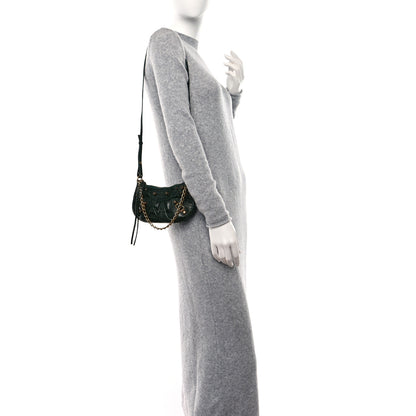Balenciaga Extra Supple Calfskin Crocodile Embossed Mini Le Cagole Purse With Chain Forest Green 2 of 10