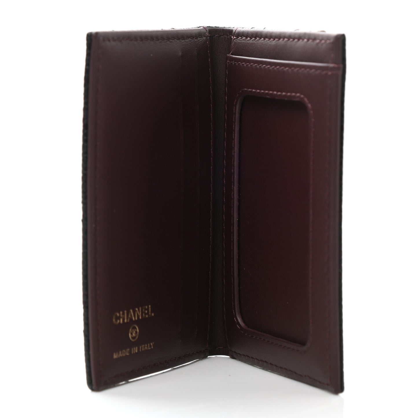 Caviar Quilted Card Holder Wallet Black