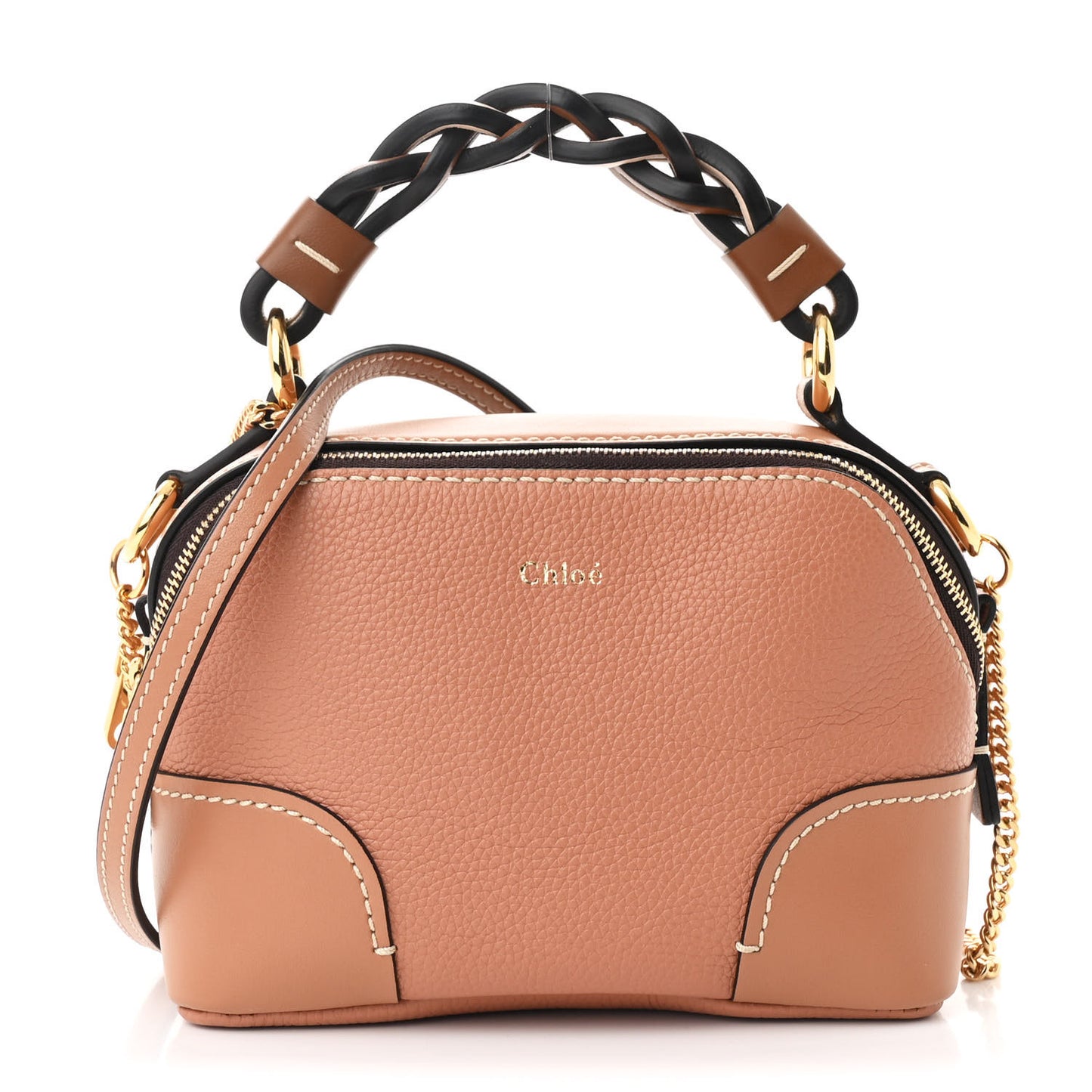 Calfskin Mini Daria Chain Bag Peach Bloom