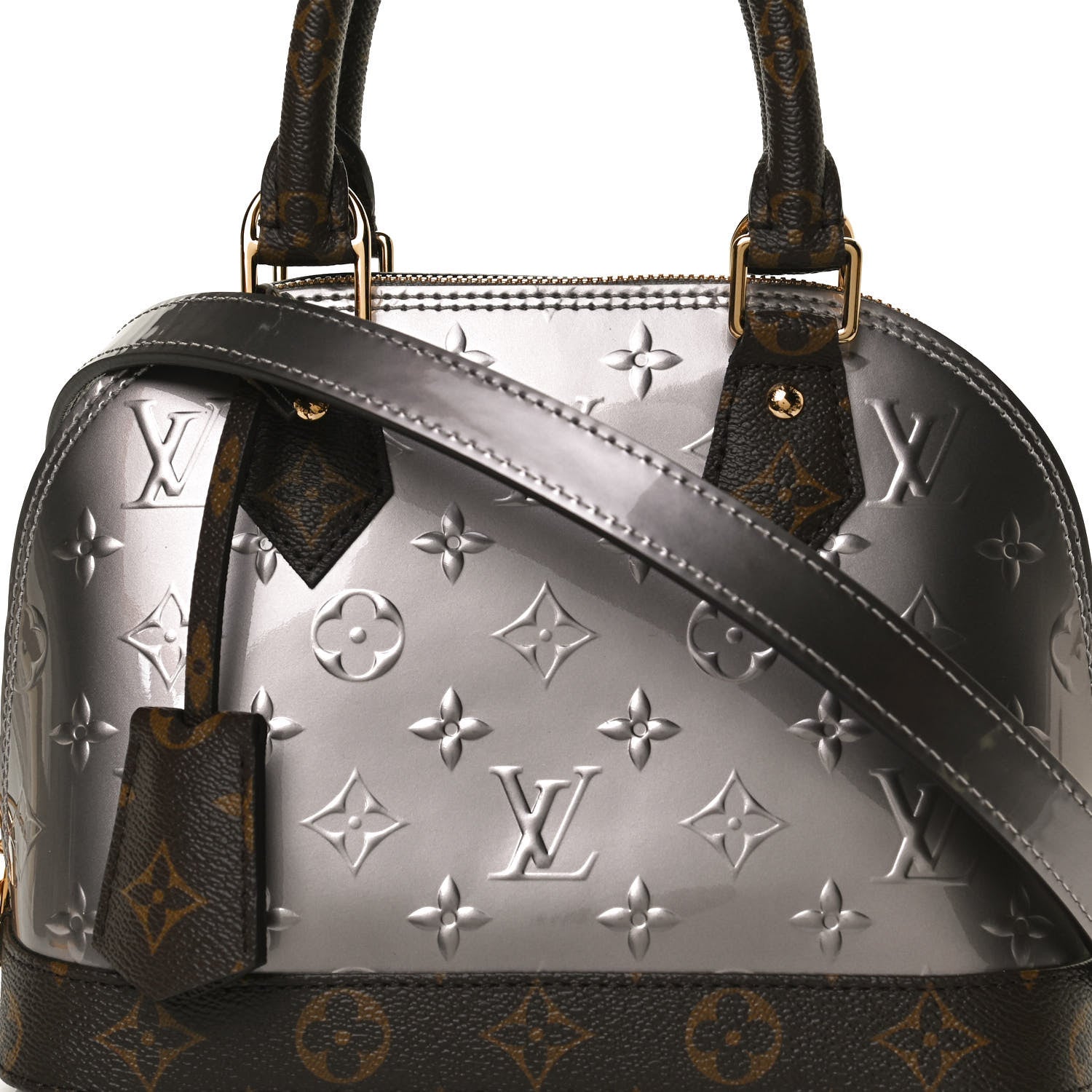 Louis Vuitton Vernis Monogram Alma BB Taupe Metallise 8 of 10