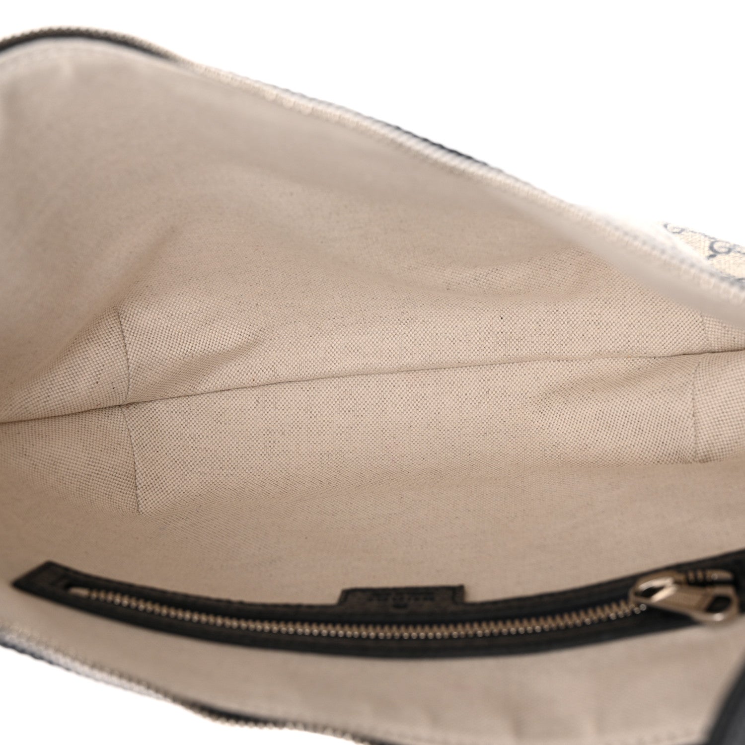 Gucci GG Supreme Monogram Textured Dollar Calfskin Web Small Ophidia Half Moon Hobo Beige Blue 5 of 10