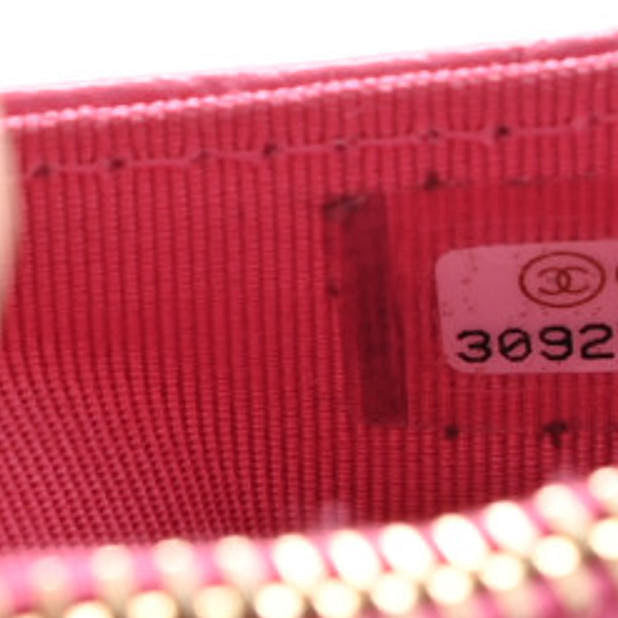 Chanel Caviar Quilted CC Zip Card Holder Pink 7 of 9