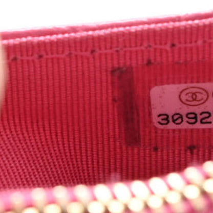 Chanel Caviar Quilted CC Zip Card Holder Pink 7 of 9