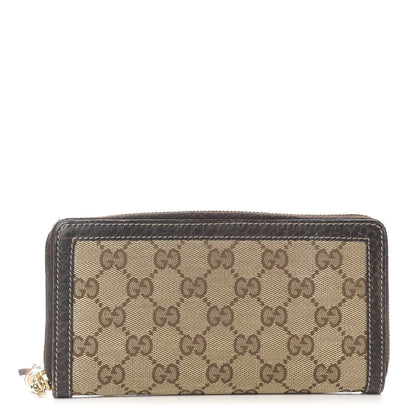 Gucci GG Supreme Monogram Zip Around Wallet Brown 1 of 8