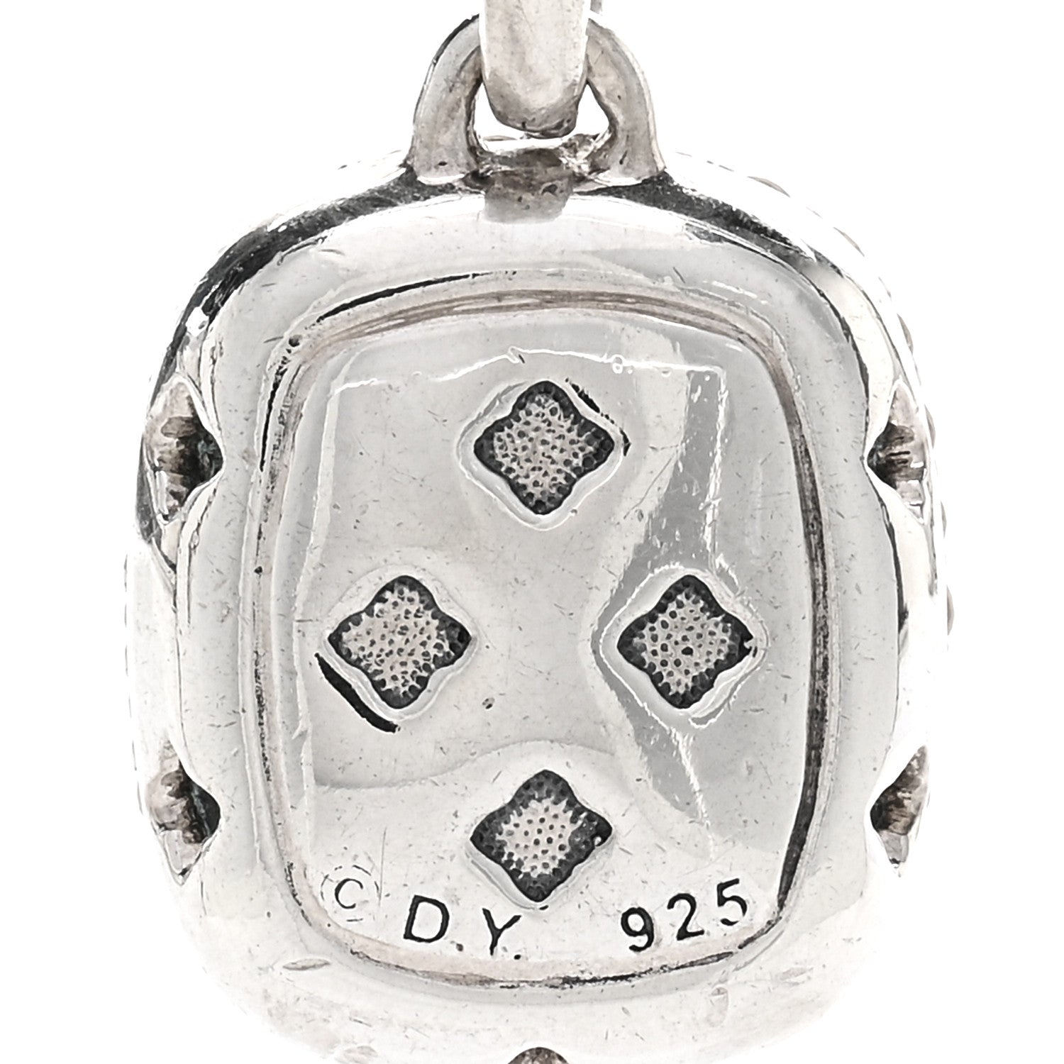 David Yurman Sterling Silver Diamond Blue Topaz Noblesse Enhancer Pendant 3 of 3