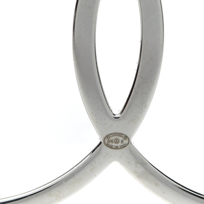 Chanel Strass Crystal Peace Sign Emoji Brooch Silver 3 of 4