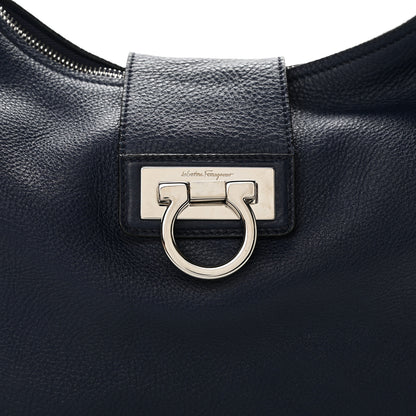 Salvatore Ferragamo Calfskin Fanisa Gancini Hobo Oxford Blue 8 of 10