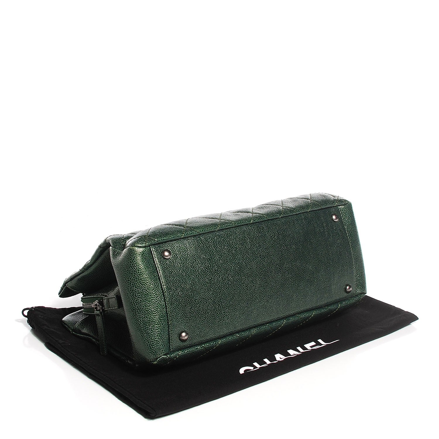 Chanel Iridescent Caviar Quilted Small Chic Tote Green 4 of 7