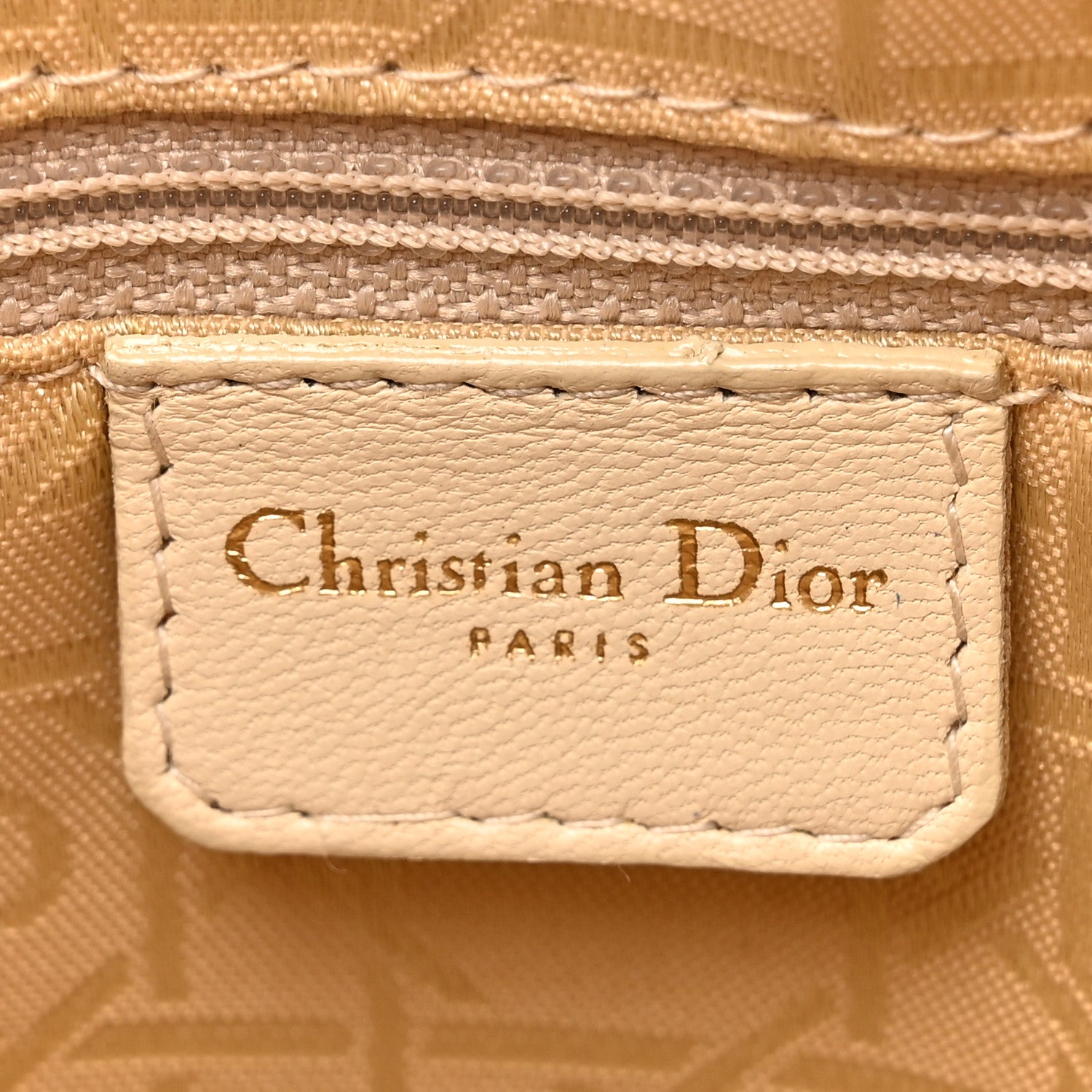 Christian Dior Lambskin Cannage Medium Lady Dior Beige 6 of 16