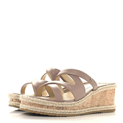 Jimmy Choo Nappa Rayah 60 Wedge Sandals 37 Ballet Pink 4 of 9