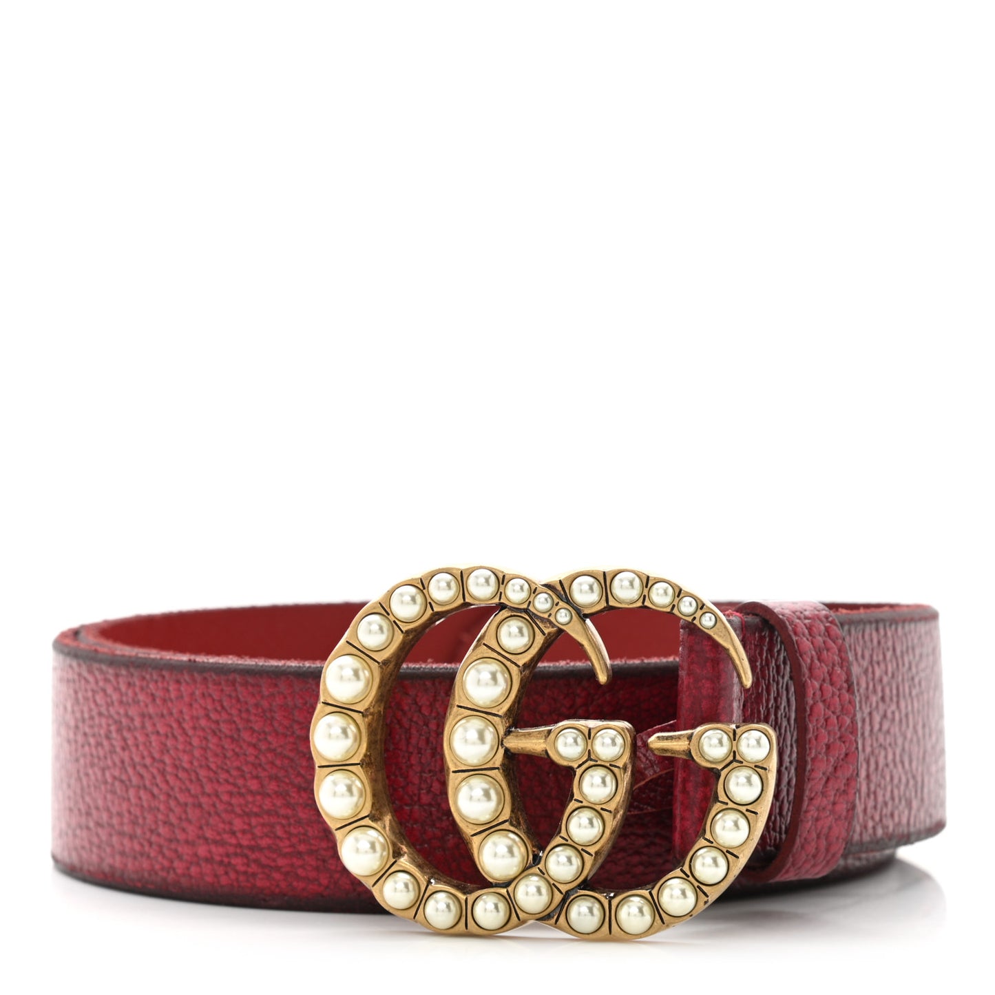 Cuoio Tusk Lavato Pearl Double G 40mm Belt 100 40 Romantic Cerise Cream