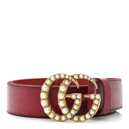 Gucci Cuoio Tusk Lavato Pearl Double G 40mm Belt 100 40 Romantic Cerise Cream 1 of 6
