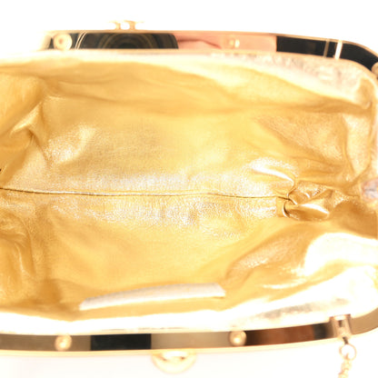 Louis Vuitton Satin Monogram Aumoniere Clutch Silver 5 of 10