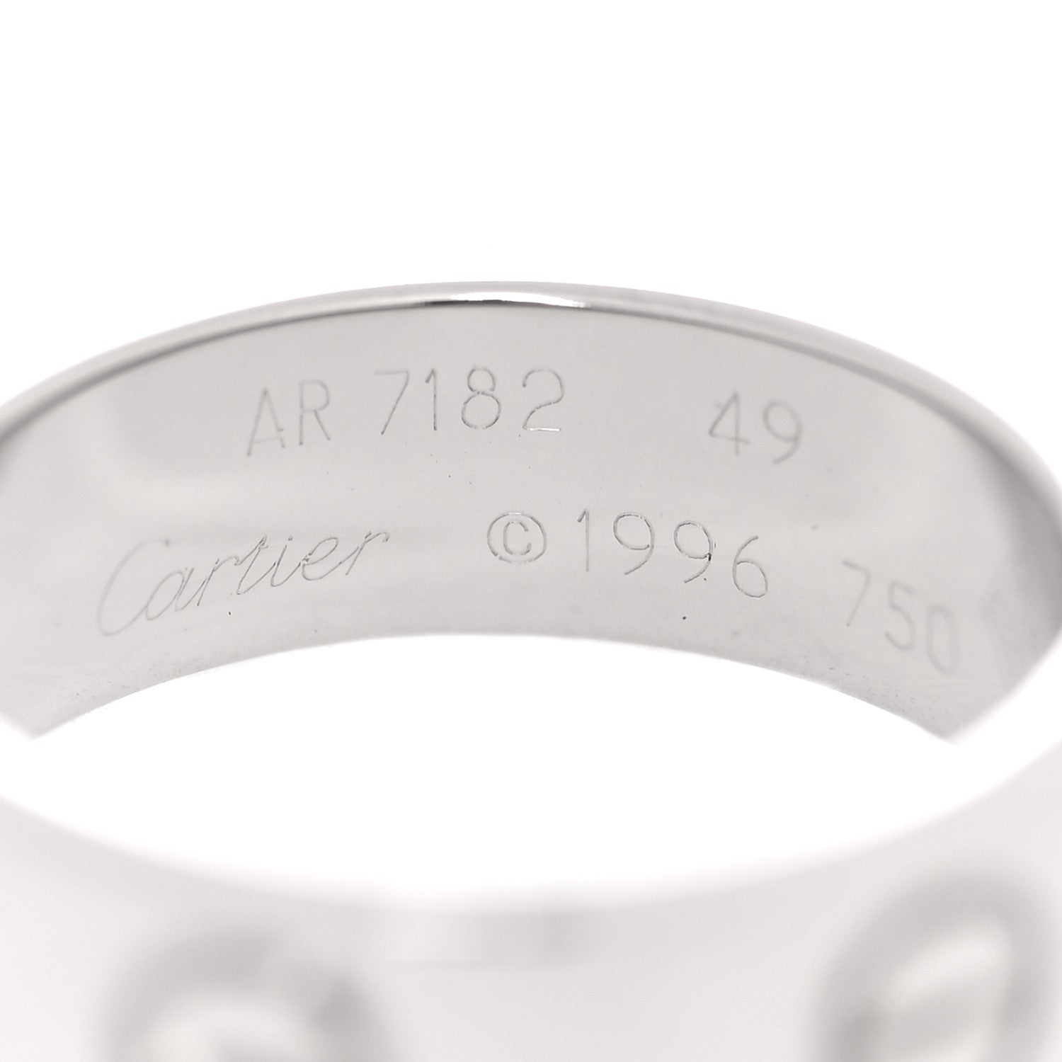 Cartier 18K White Gold 5.5mm LOVE Ring 49 4.75 4 of 4
