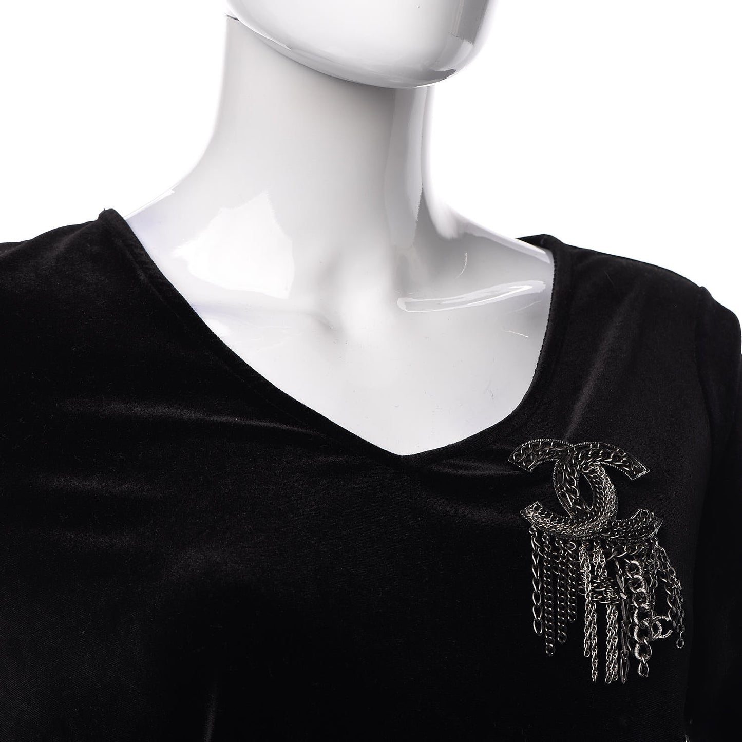 Ruthenium Chain Fringe CC Brooch