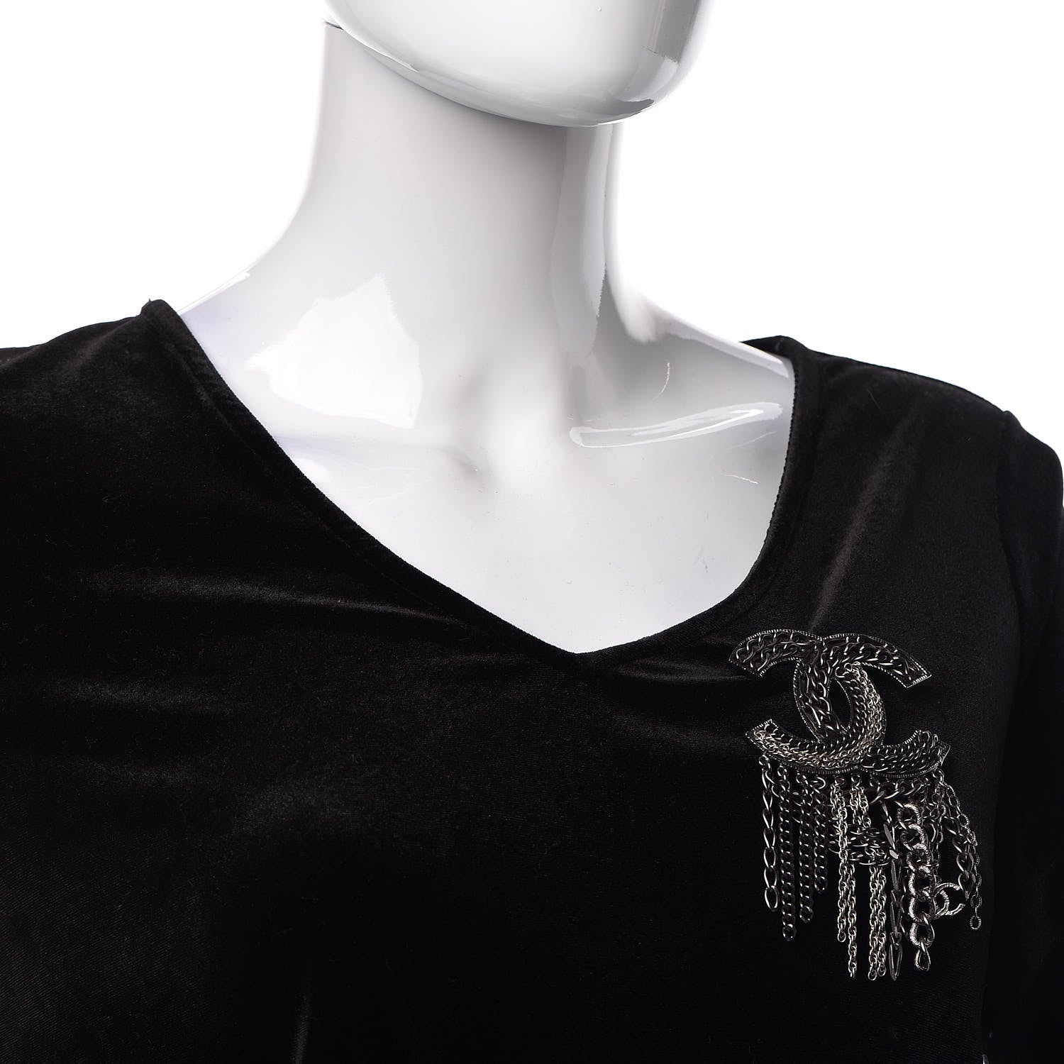 Chanel Ruthenium Chain Fringe CC Brooch 2 of 6
