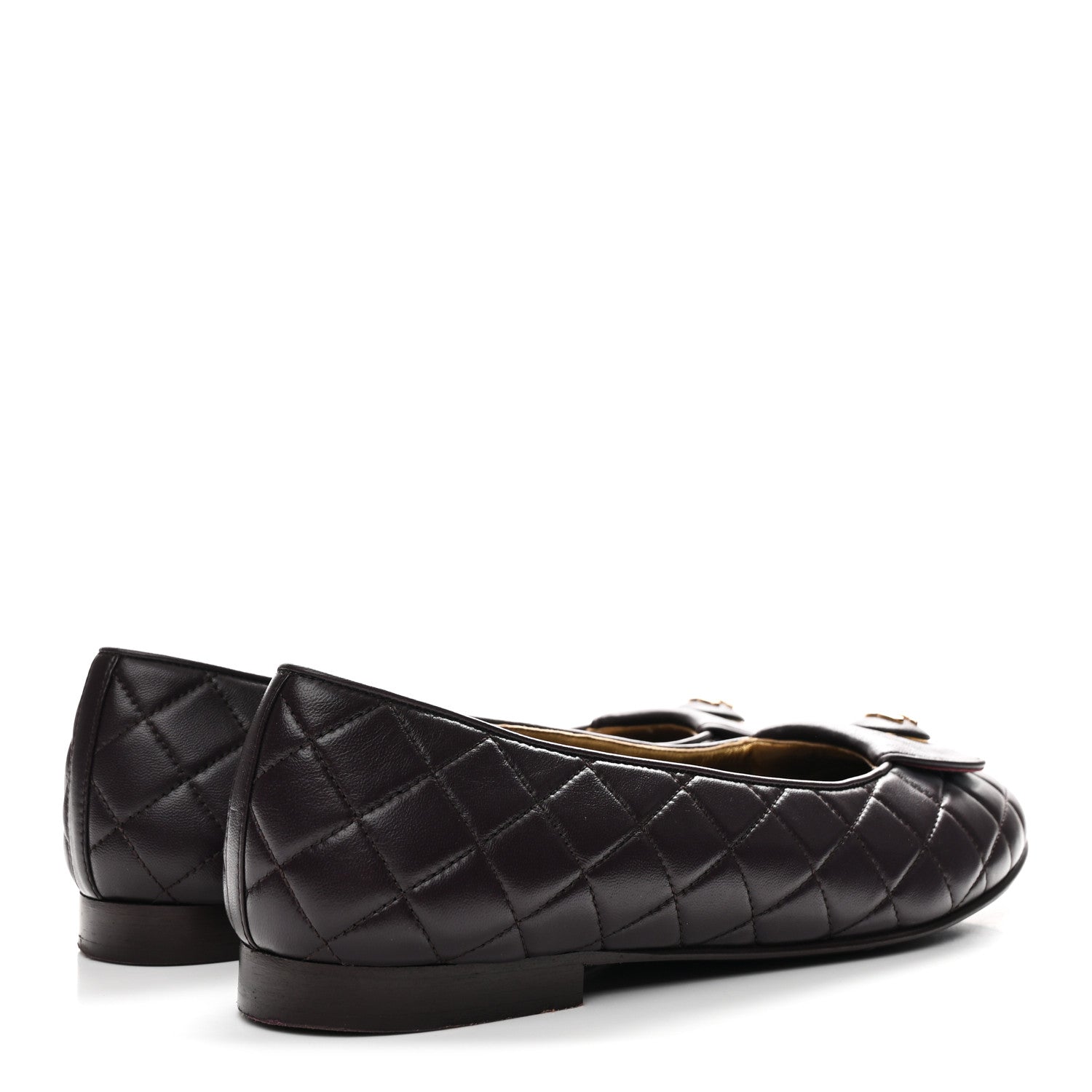 Chanel Lambskin Quilted CC Ballerina Flats 41 Dark Purple 5 of 11