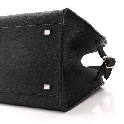 The Row Grained Calfskin Soft Margaux 10 Bag Black 9 of 9