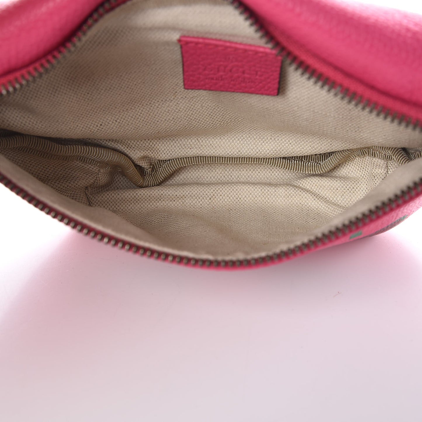 Grained Calfskin Small Logo Belt Bag Box Pink Green