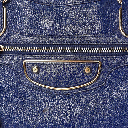 Balenciaga Chevre Gold Metallic Edge Hardware City Bleu Roi 13 of 13