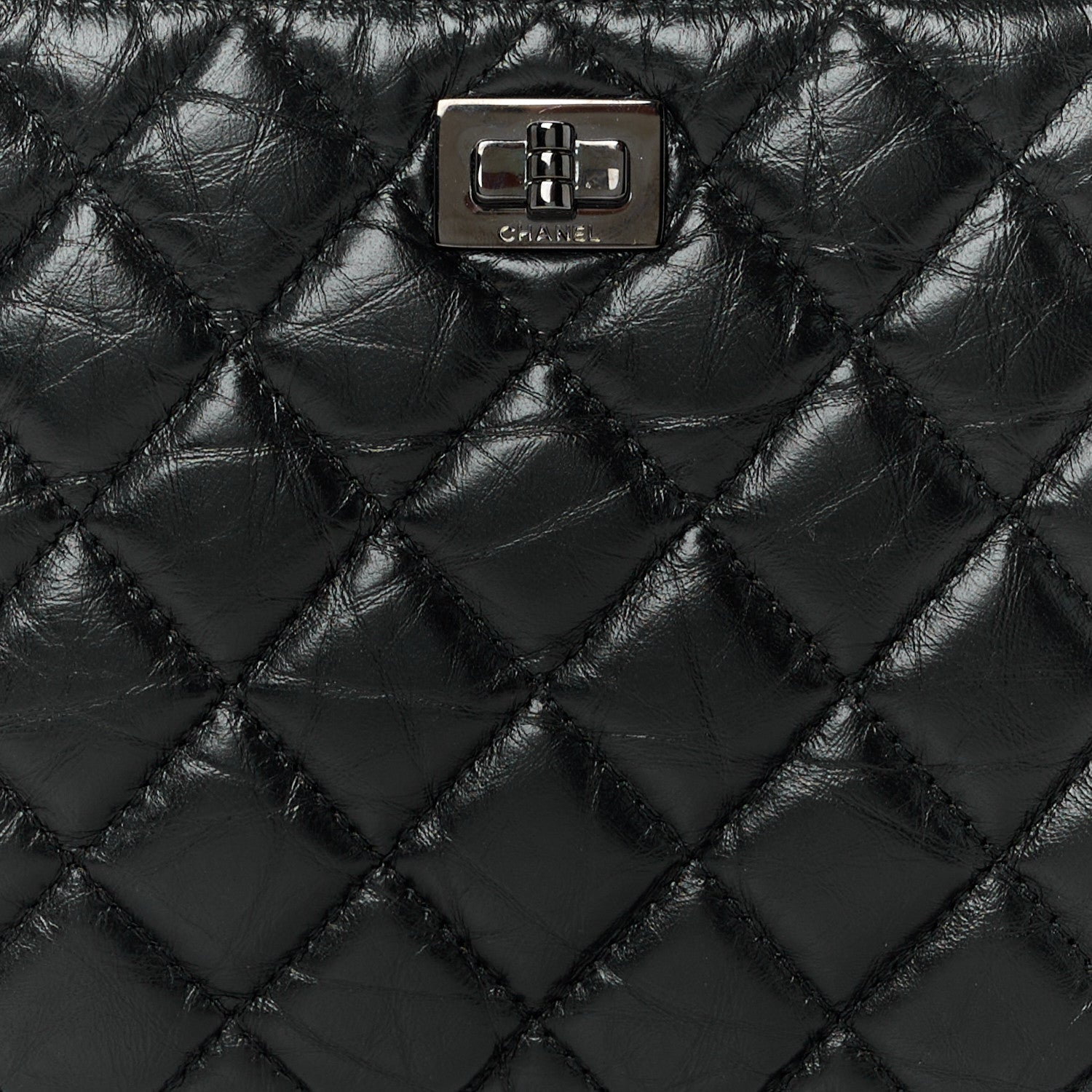 Chanel Aged Calfskin Quilted Medium Reissue Cosmetic Case So Black 8 of 10