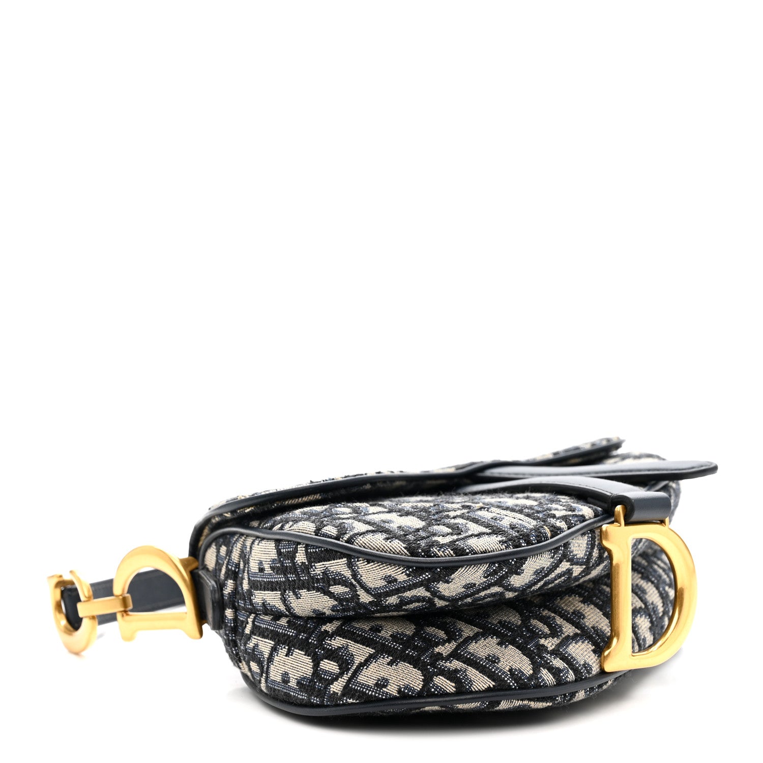 Christian Dior Oblique Mini Saddle Bag Blue 4 of 13
